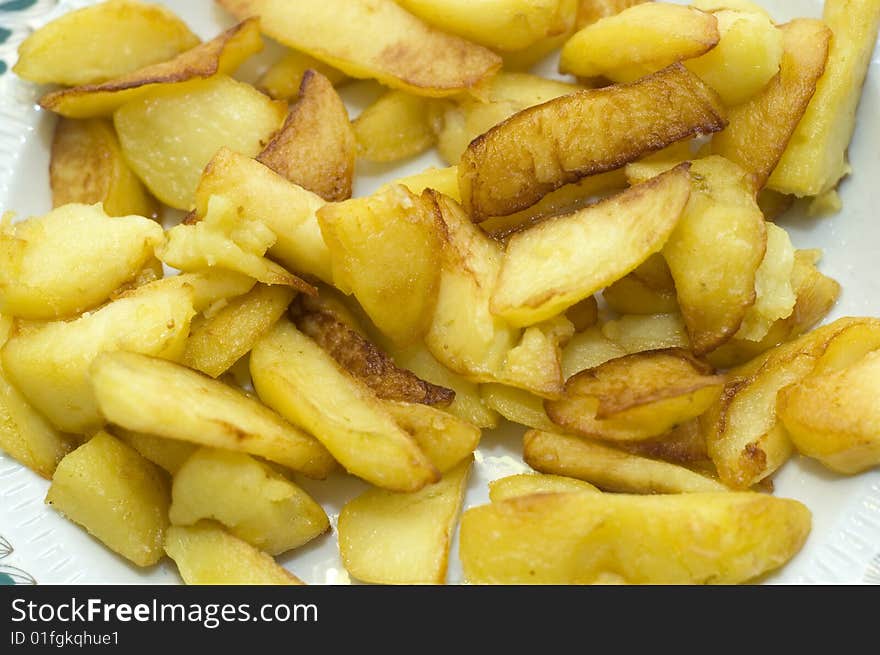 Delicious, crispy homemade French fries. Delicious, crispy homemade French fries.