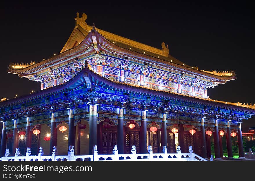 People decorated the religion building with lights in the traditional festival. Spring Festival is the most important one in China even in Asia. People decorated the religion building with lights in the traditional festival. Spring Festival is the most important one in China even in Asia.