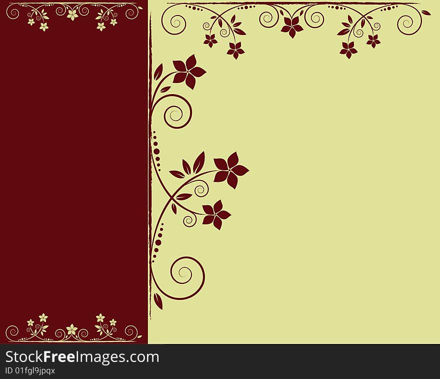 Floral background brown yellow color