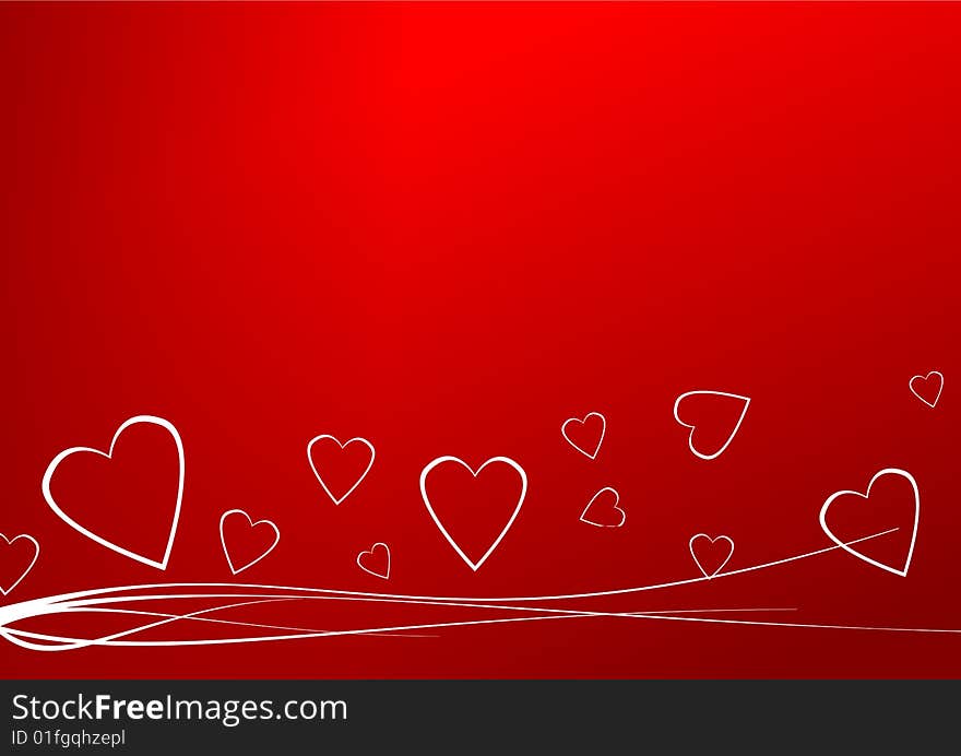 White hearts over a red background. White hearts over a red background