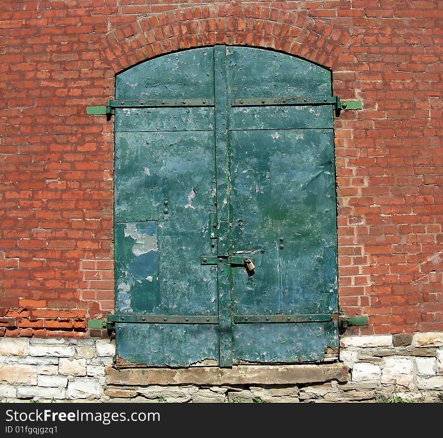 Great variety of materials and colors on this historic warehouse door.