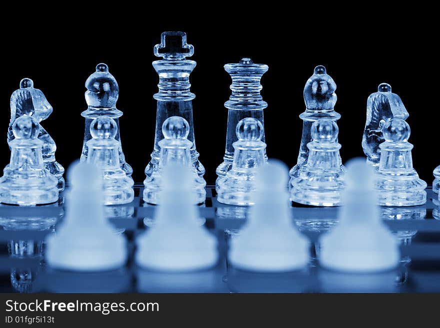 Four Chess Pawns, Focus On Back