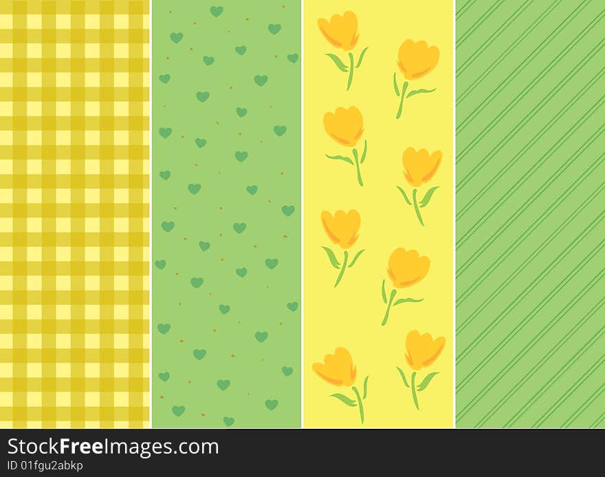 Yellow and green creative floral background with heart. Yellow and green creative floral background with heart