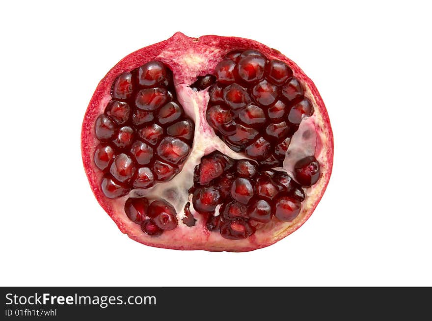 Fresh pomegranate on a white background.