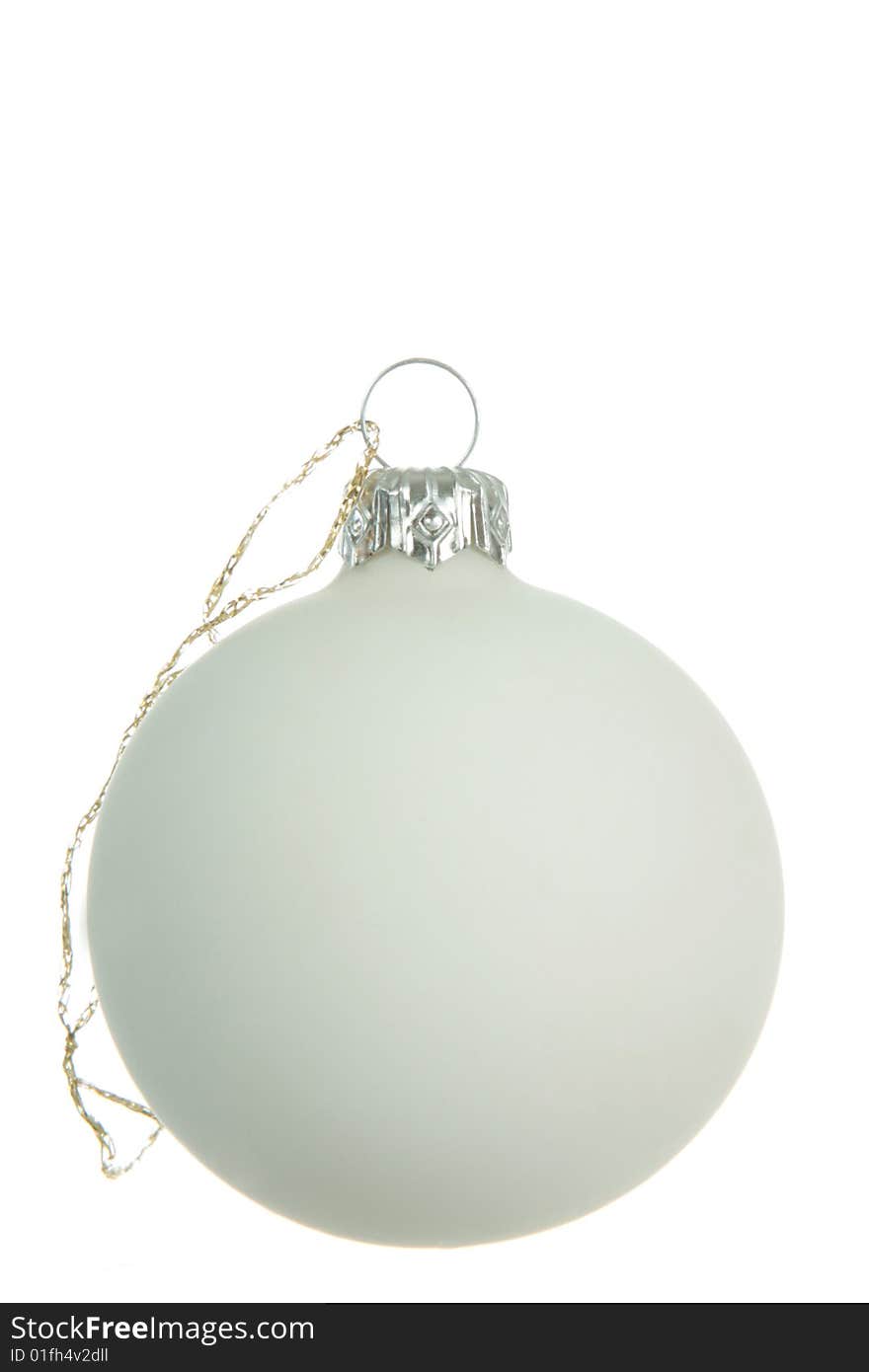 White christmas ball isolated on white. White christmas ball isolated on white