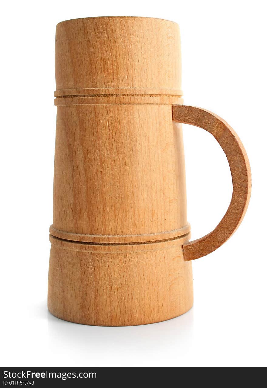 Wooden cup isolated