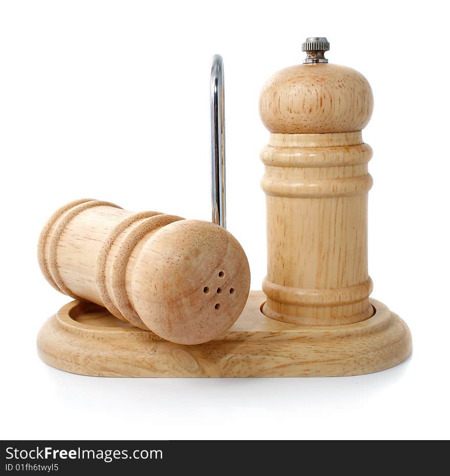 Wooden Salt Sellar And Pepper Caster