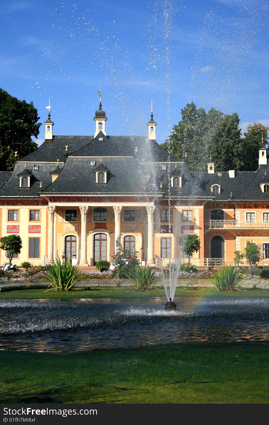 The Mountain Palace is part of the historical castle Pillnitz in Saxony, Germany. The Mountain Palace is part of the historical castle Pillnitz in Saxony, Germany.