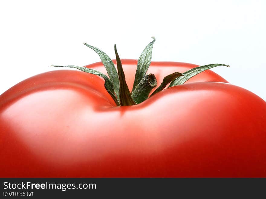 Close up of tomato taken in studio