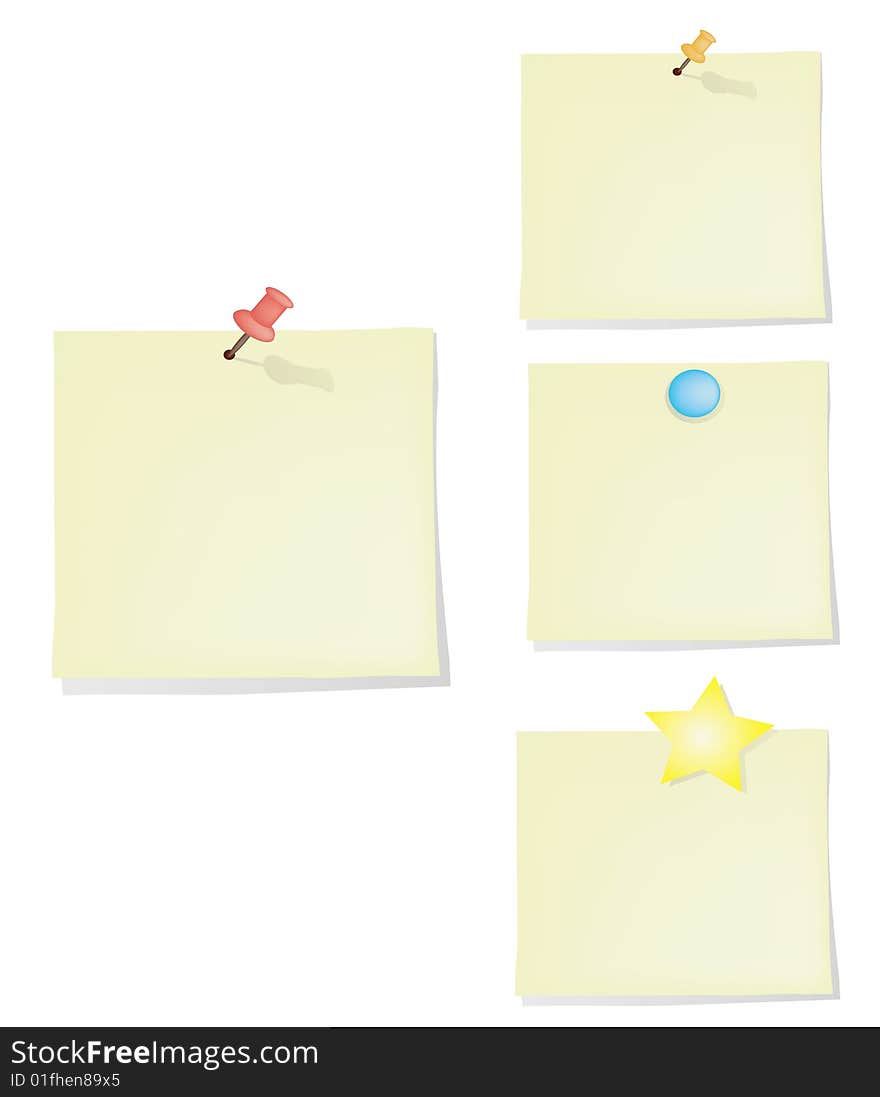 Some versions of thumbtack with paper sheet