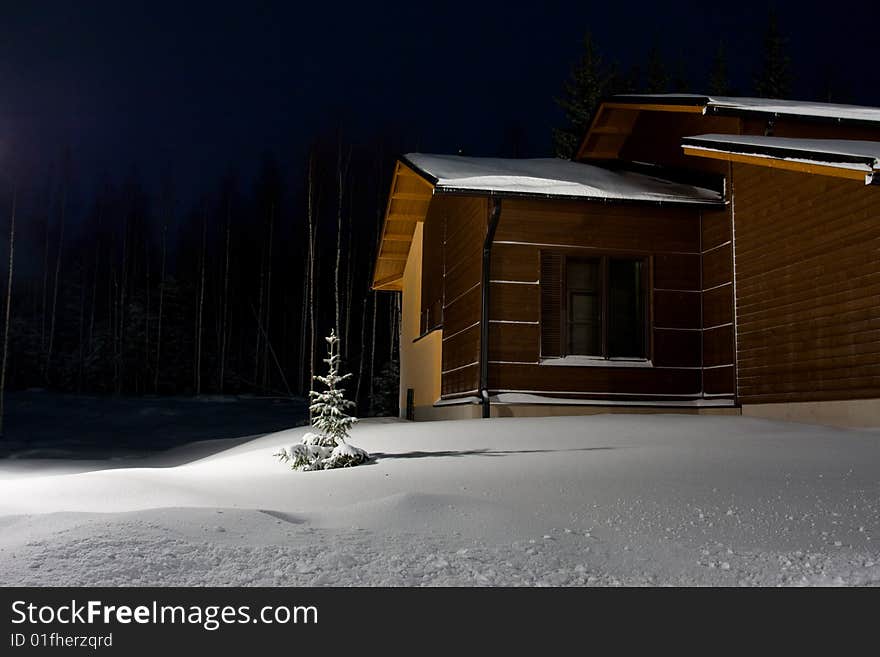 Winter Cottages In The Evening