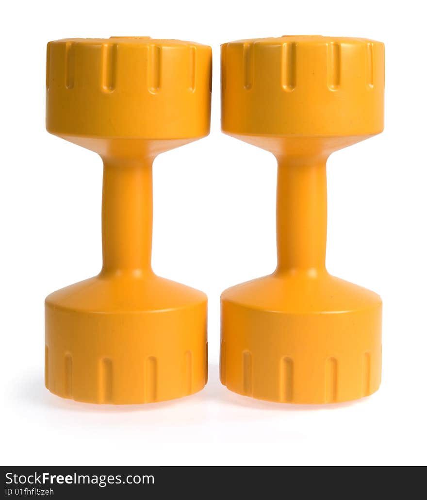 Dumbbells On The White Background