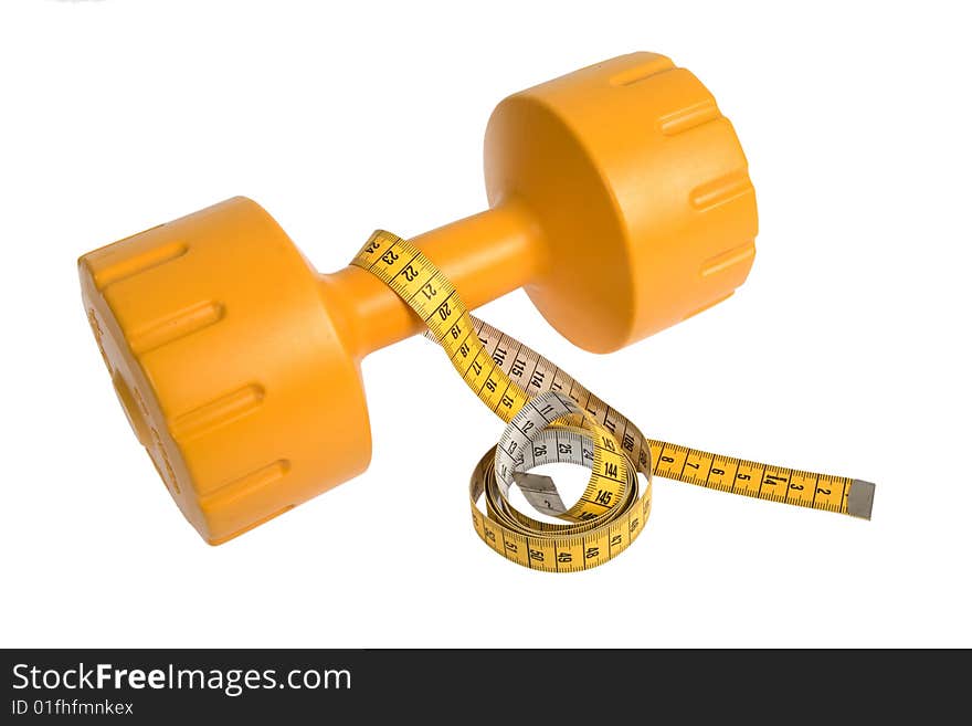 Dumbbells on the white background