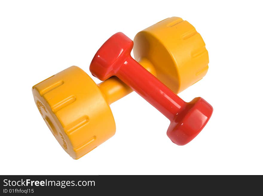 Dumbbells On The White Background