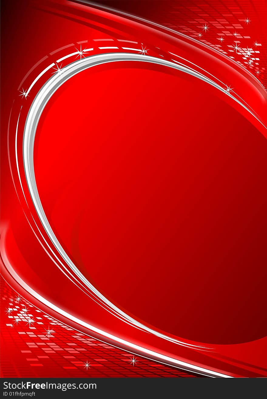 Abstract red background with a dynamic bright lines