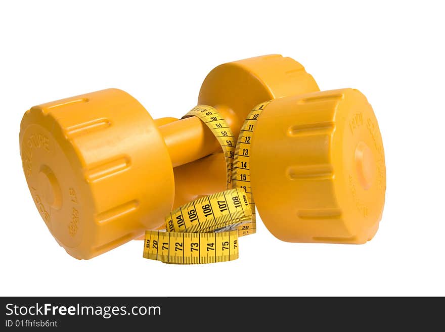 Dumbbells on the white background