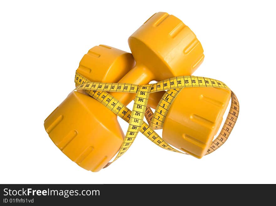 Dumbbells On The White Background