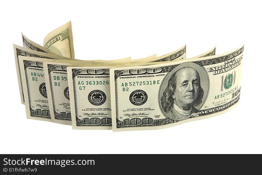 Dollars isolated on white background. Dollars isolated on white background