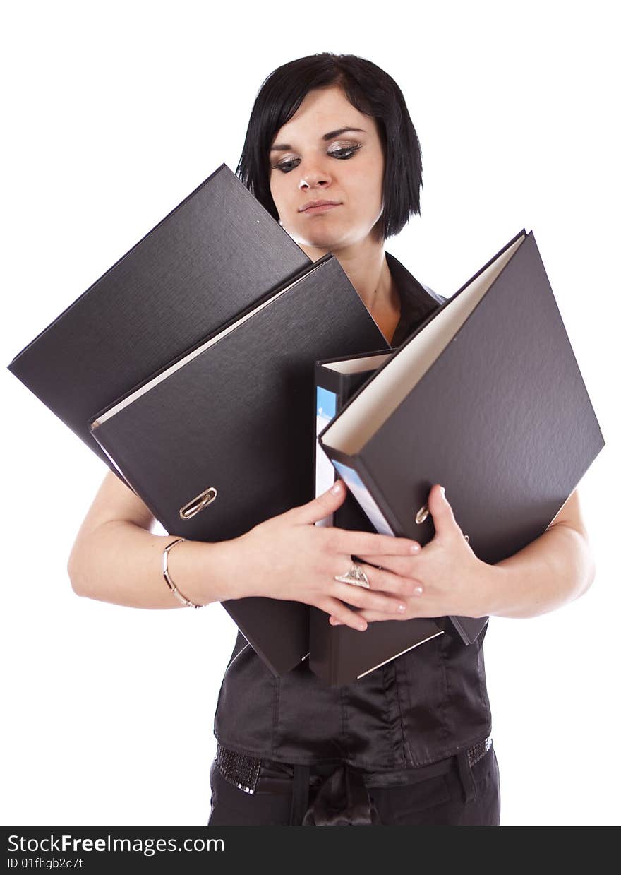 Beauty girl with documents