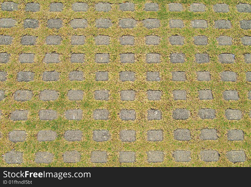 Square grid ground in the plaza