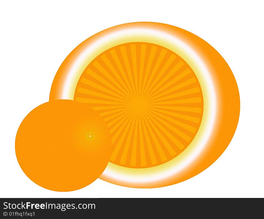 orange oranges isolated on white