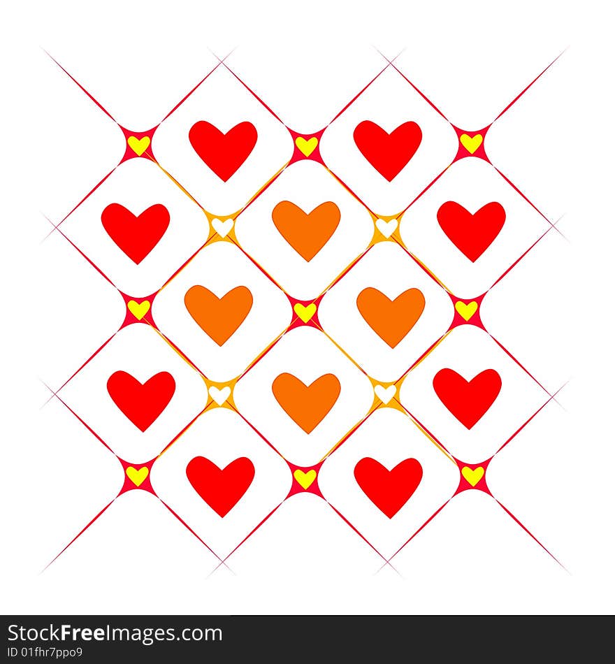 Abstract background whith isolated hearts. Abstract background whith isolated hearts