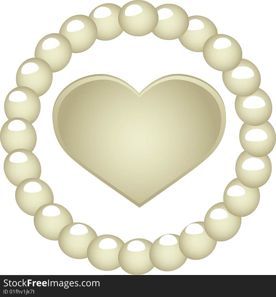 Vector illustration - heart in terms of pearl. Vector illustration - heart in terms of pearl