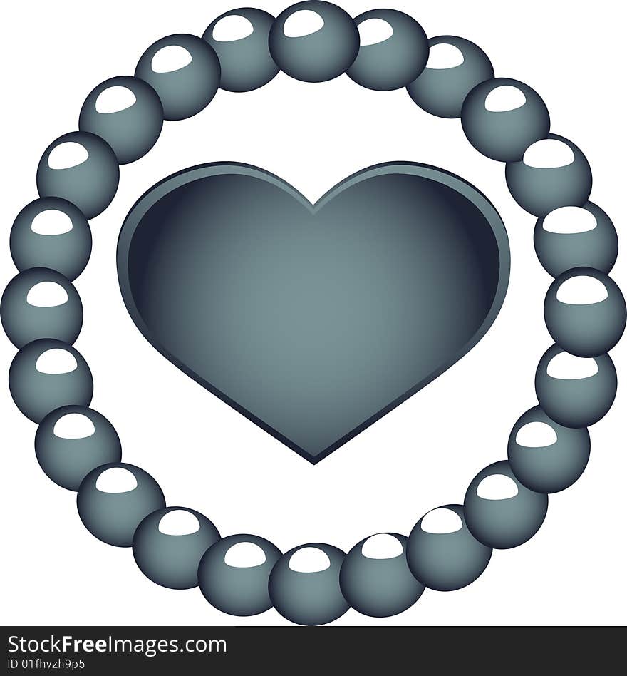 Vector illustration - heart in terms of pearl. Vector illustration - heart in terms of pearl