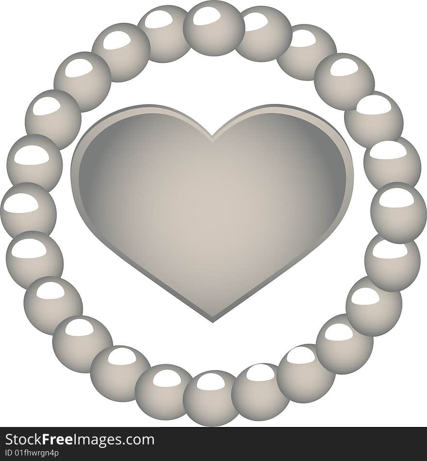 Vector illustration - heart in terms of pearl. Vector illustration - heart in terms of pearl