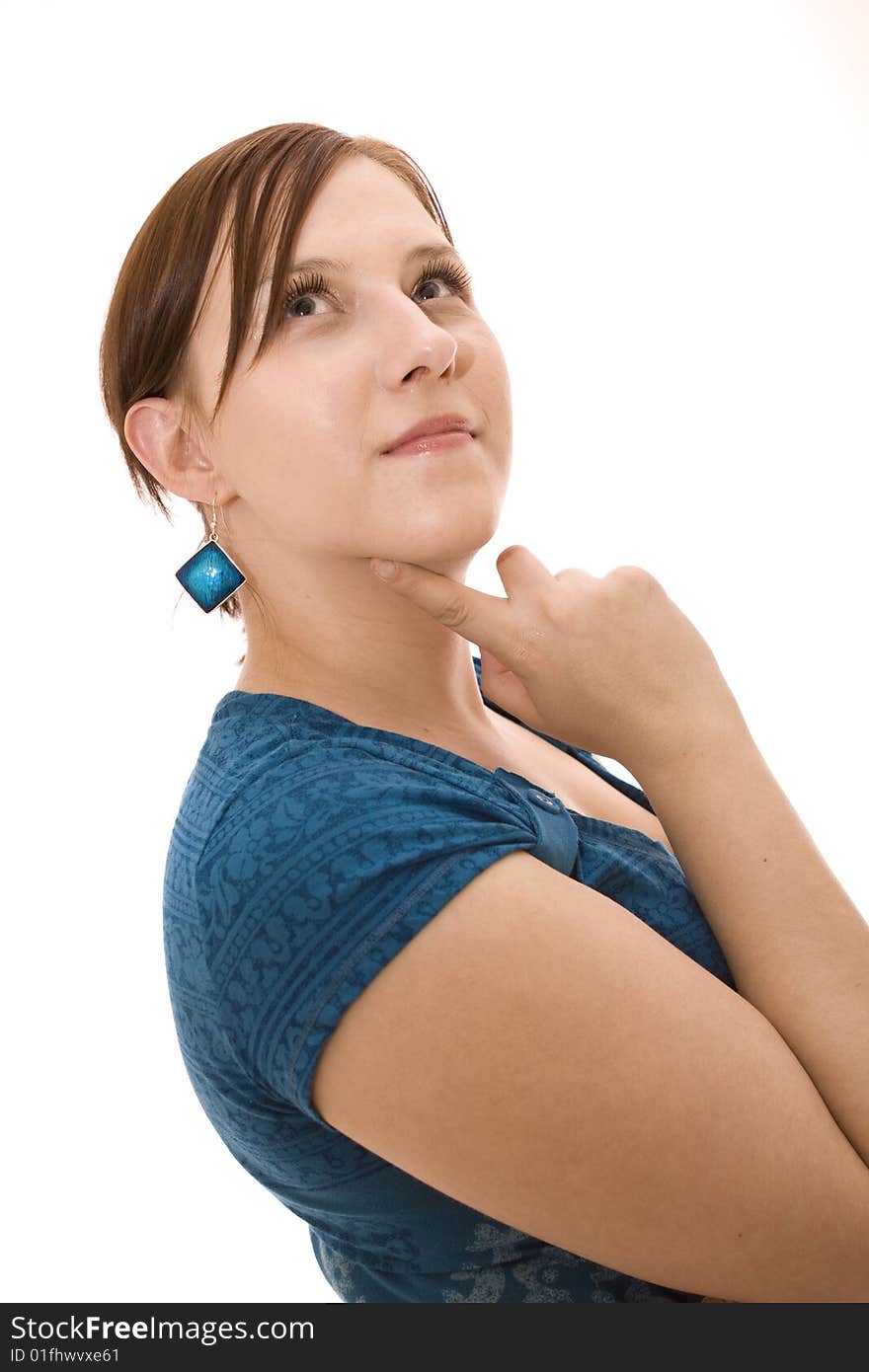 Woman on a white background