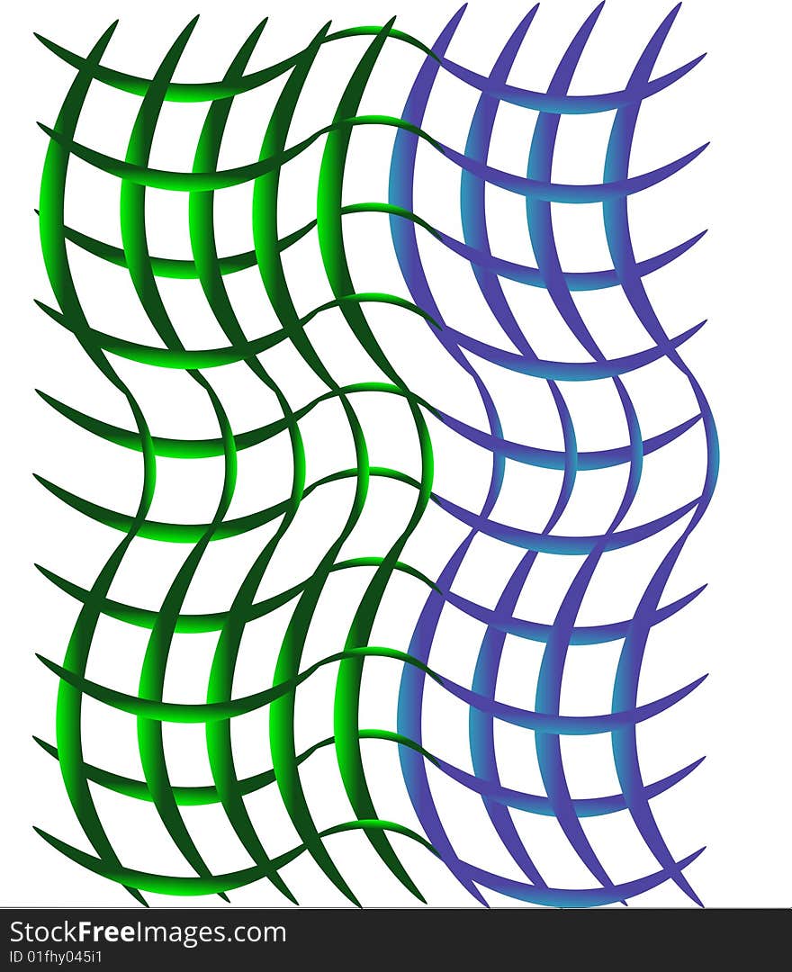 Open weave green and blue background