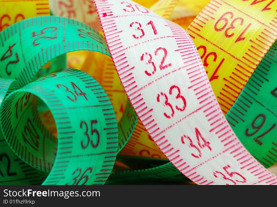 Measuring tape isolated on a white background