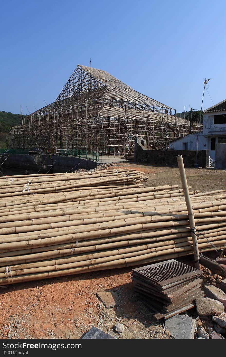 Bamboo building