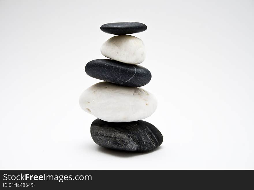 Five stones on the white background. Five stones on the white background.