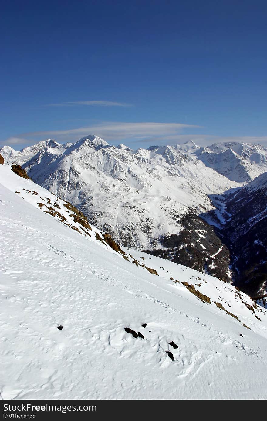 View of the snowy Alps (Solden, Austria). View of the snowy Alps (Solden, Austria)