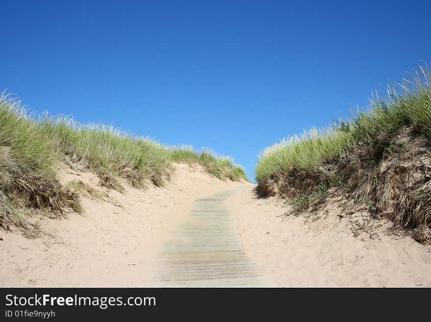 Boardwalk at the Sleeping Bear Sand Dunes. Boardwalk at the Sleeping Bear Sand Dunes.