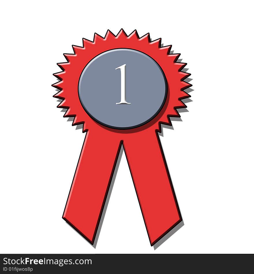 Graphic depicting a red ribbon first place award. Graphic depicting a red ribbon first place award