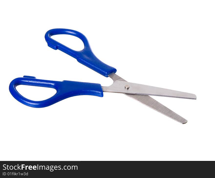 A pair of scissors isolated on a white background.