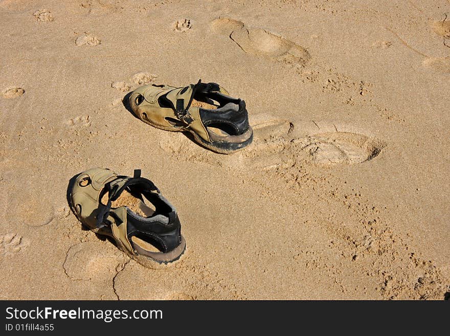 Sandals on a beach in Knysna - South Africa