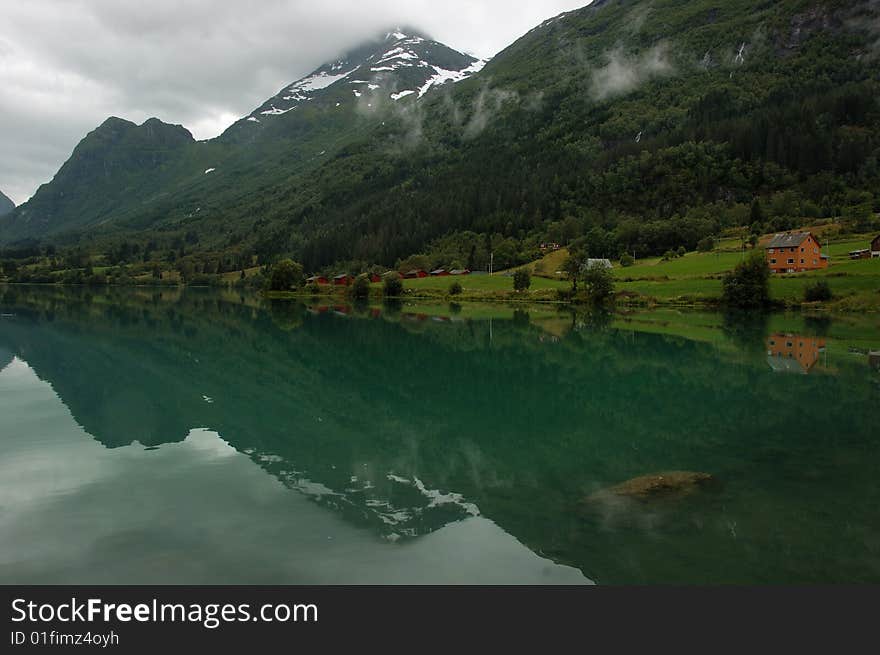 Reflection on water, Nord fjord, Norway