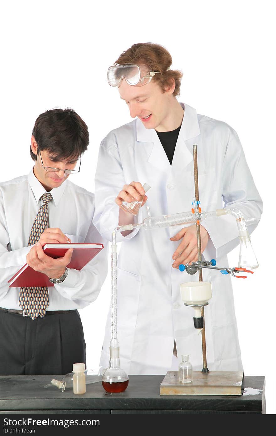 Two chemists do experiment