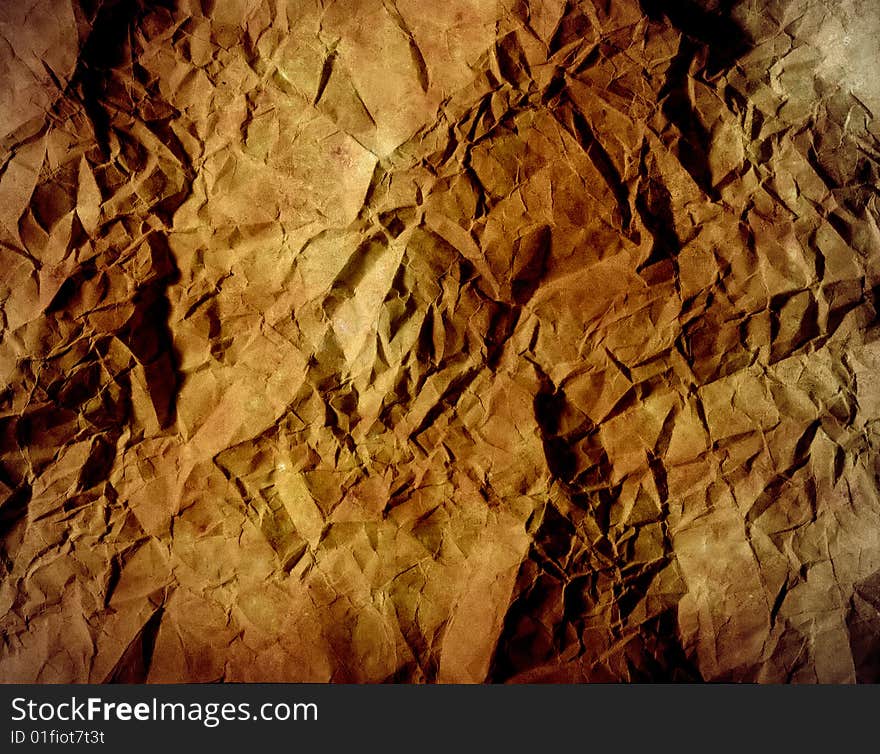 Empty crumpled paper close up