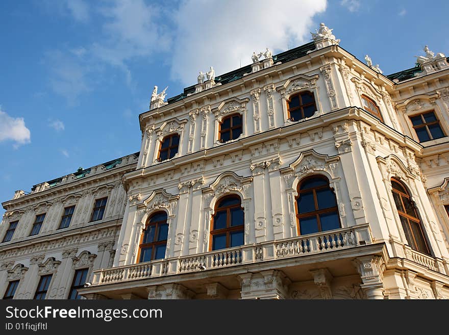 Facade Of Belvedere Palace In Vienna