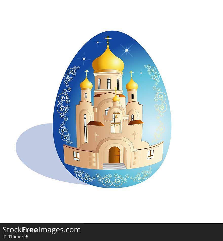 Easter egg with church