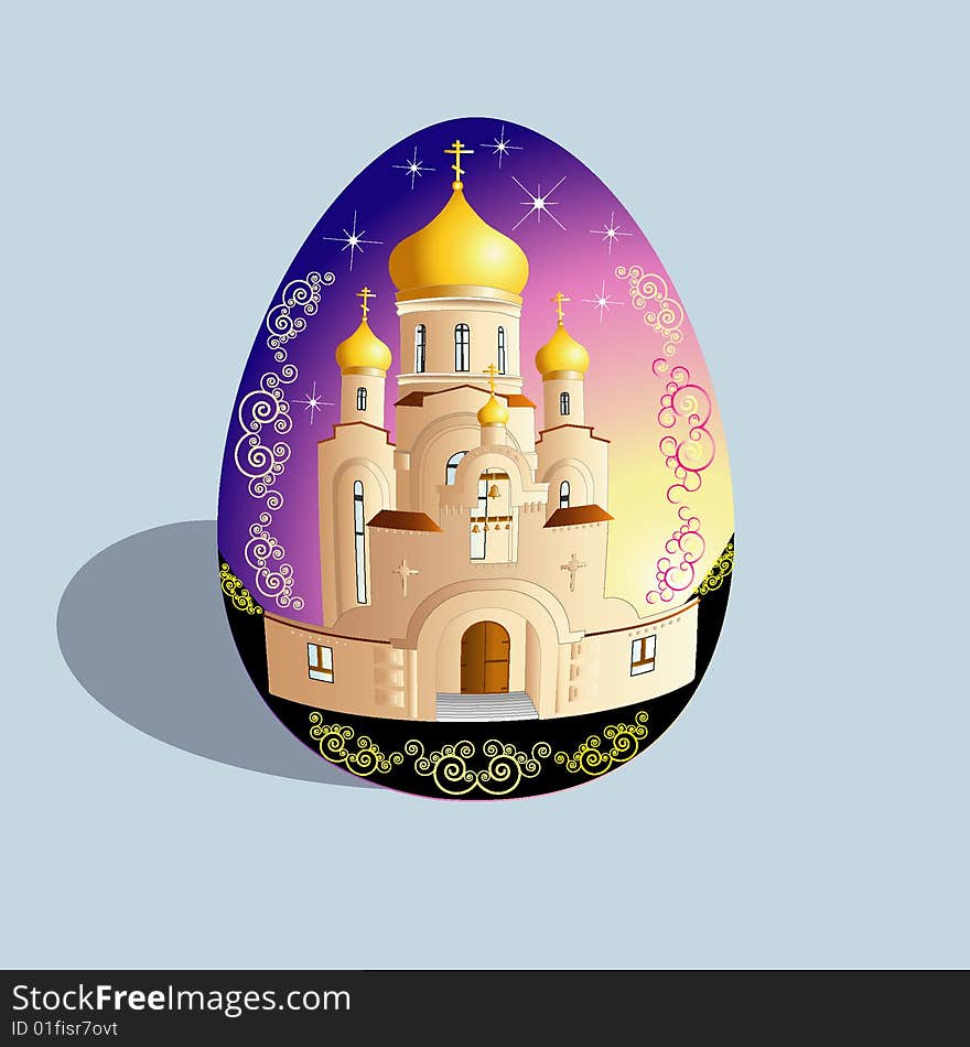 Easter egg with church