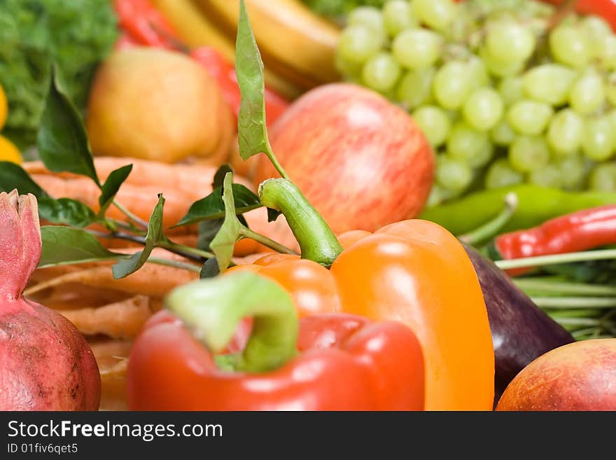 Fresh vegetables close up view.