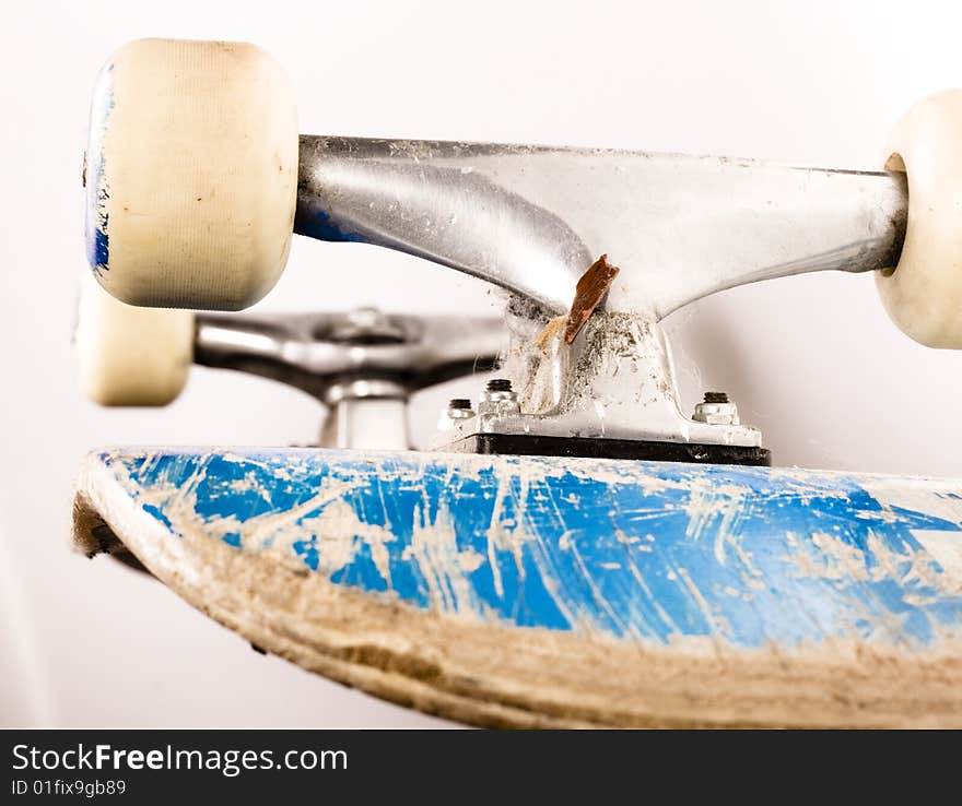 Old skate board close up