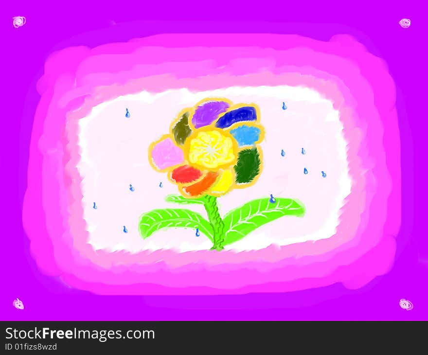 Child' s picture of flower