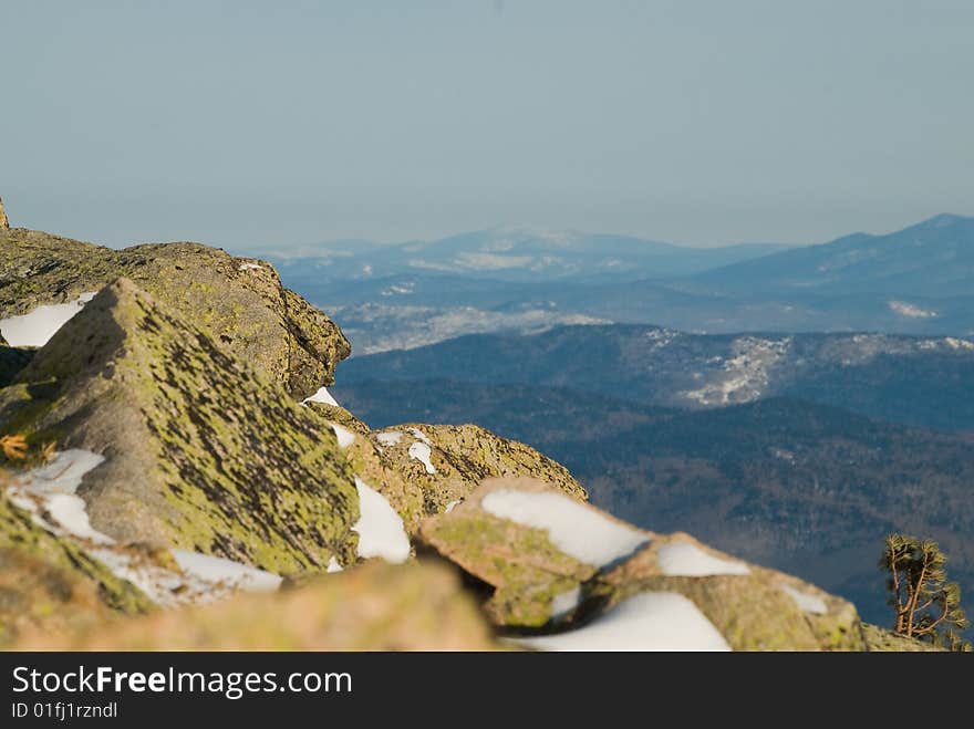 Stones on mountain