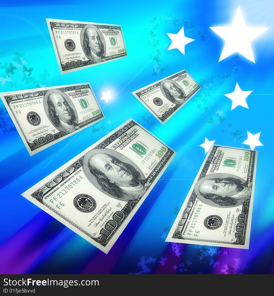 Money rain background